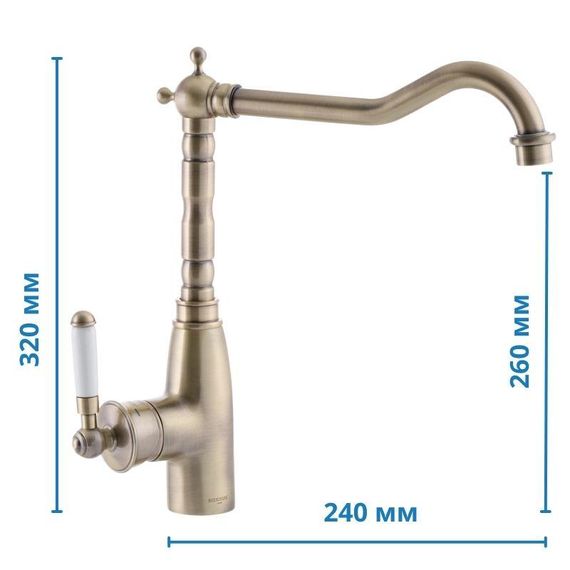 Кухонний змішувач бронзовий Mixxus Premium Vintage 011 (MI2861) | Зображення 1