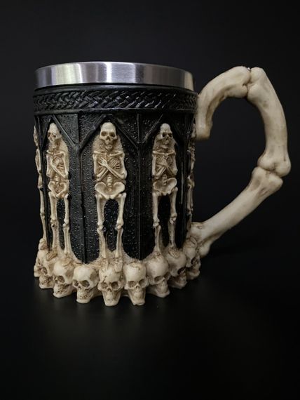 Кружка Некромант 400 мл — готичний 3D келих із нержавіючої сталі та епоксидної смоли | Зображення 1