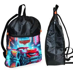 Рюкзак-мешок для обуви,спортивной формы Тачки Молния Маквин детская сумка для сменки с расширителем (01445)