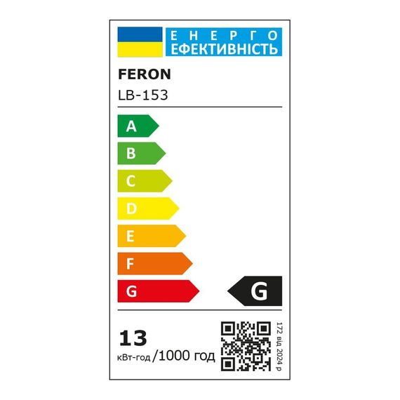 Світлодіодна лампа Feron LB-153 13Вт GX53 2700K | Зображення 1