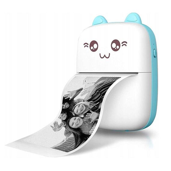 Детский мини принтер с Bluetooth + 5 рулонов термобумаги / Аккумуляторный термопринтер для телефона | Зображення 5