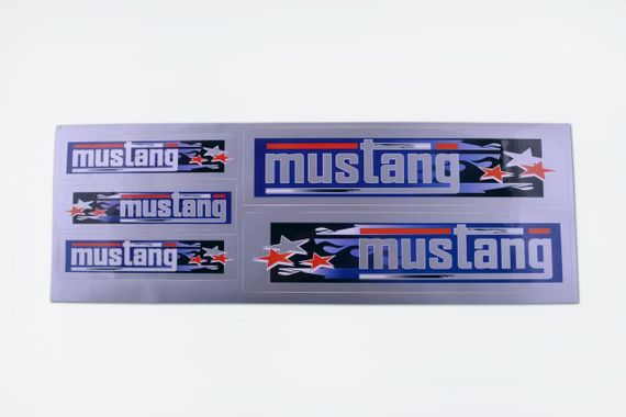 Наклейки (набір) MUSTANG (48х16 см, сірі) мотоцикл