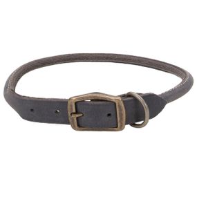 Ошейник кожаный Coastal Circle-T Round Dog Collar, 50 см х 1.2 см, серый