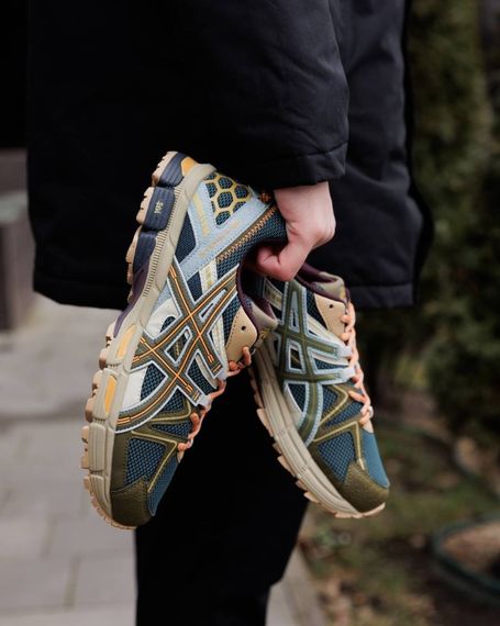 Кросівки демісезонні Asics Lux технологія амортизації колір: олива / жовтогарячий/ синій | Зображення 7