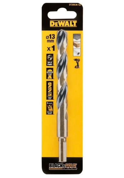 Свердло по металу DeWalt BLACK & GOLD HSS-G 13 мм (DT20536)