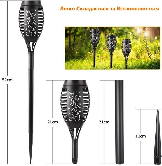 Водонепроникні вуличні ліхтарі батареї з мерехтливим полум'ям і для саду та ландшафтного дизайну | Зображення 4