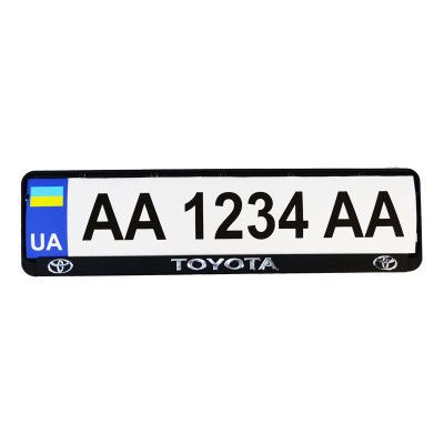 Рамка номерного знака CARLIFE пластик з об'ємними літерами Toyota (2шт) (24-017) | Зображення 1