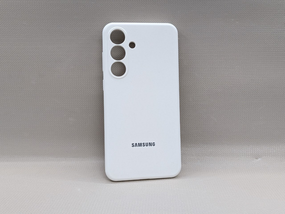 Samsung Galaxy S25 FE | Противоударный чехол с логотипом | Soft Touch | белый