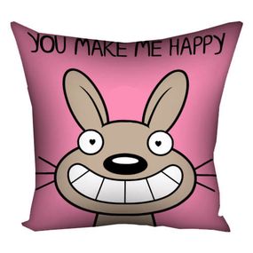 Подушка габардинова з принтом You make me happy 50x50 см (5P_LP326)