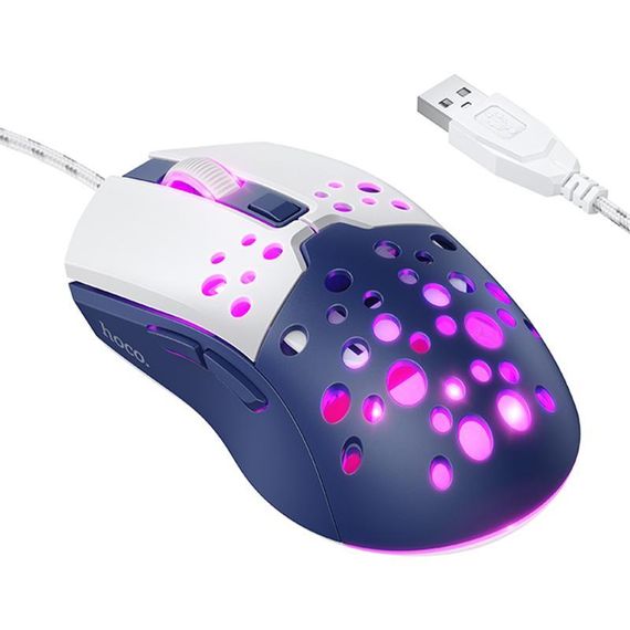 Миша дротова Hoco GM51 Sky Luminous White / Blue