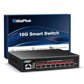 Керований комутатор GigaPlus Ethernet з 8 портами 10G SFP+, Smart Management рівня 3, агрегація каналів (gp-s100-0800s-m)