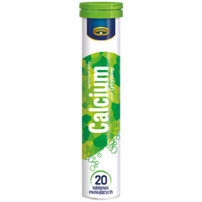 Вітаміни Кальцій Kruger Calcium шипучі в таблетках розчинні, 20шт, Польща, зі смаком лимона