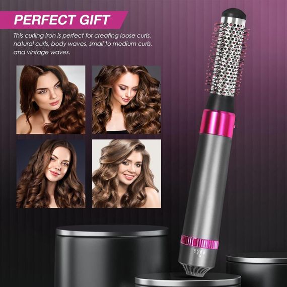 Фен-щетка 5 в 1 FACAIO, многофункциональный стайлер для укладки волос, завивка, выравнивание и сушка ионизация | Зображення 3