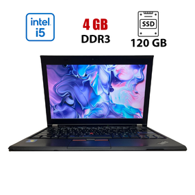Нетбук Б-клас Lenovo X220 / 12.5" (1366x768) TN / Intel Core i5-2520M (2 (4) ядра по 2.5 - 3.2 GHz) / 4 GB DDR3 / 120 GB SSD / Intel HD Graphics 3000 / WebCam б/в