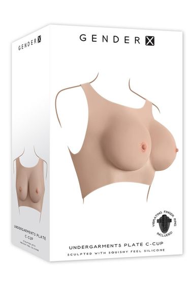 Накладні груди топ Gender X Undergarments Plate C-Cup бежеві, 28 см Sex Aura | Зображення 9