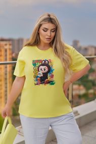 Женская футболка с принтом Labubu цвет желтый, размер 42/44, GF05257