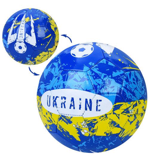 М'яч футбольний №5 Ukraine EN-3328 блакитний з жовтим