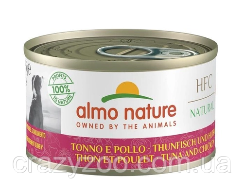 Вологий корм для собак Almo Nature HFC Tuna&Chicken з тунцем та куркою 95 г A-5542