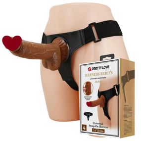 Страпон HARNESS BRIEFS- Micheal, Universal Strap-On, 7.0'' Dildo Sex Aura