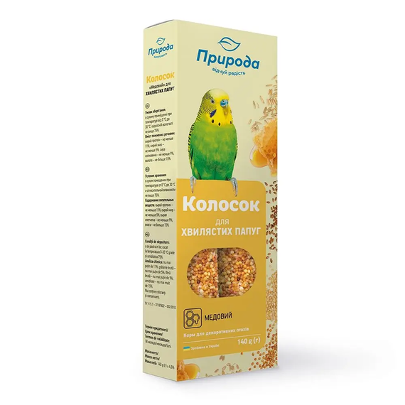 Ласощі для папуг Природа Колосок мед 140 г