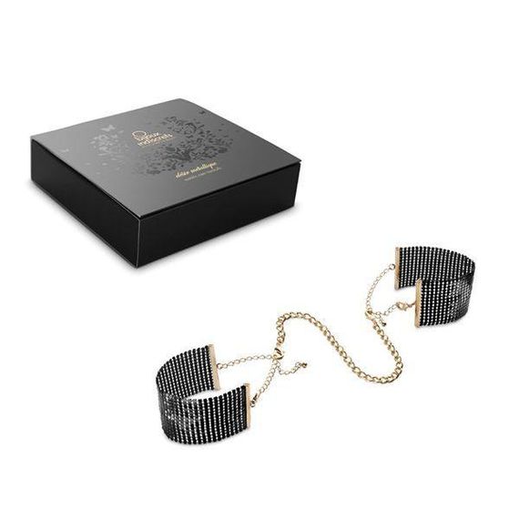 Наручники Bijoux Indiscrets Desir Metallique Handcuffs - Black, металеві, стильні браслети Sex Aura | Зображення 3