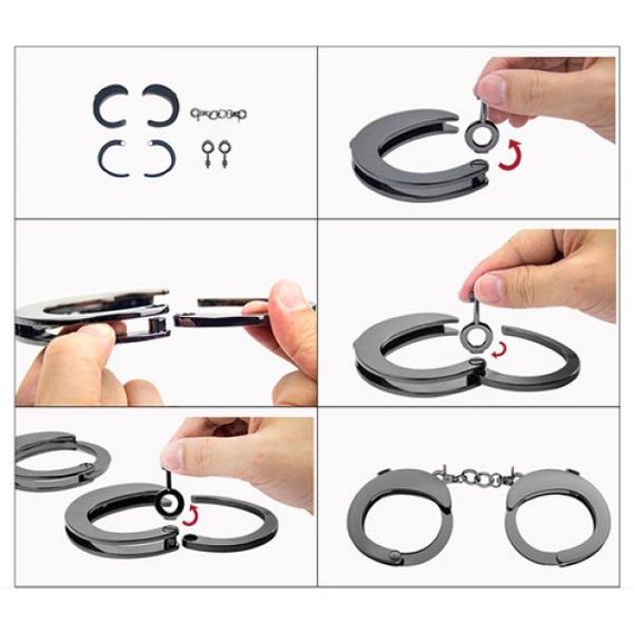 Наручники Розбірні Premium Metal Romfun, Gold, Золотий, Універсальний | Зображення 1