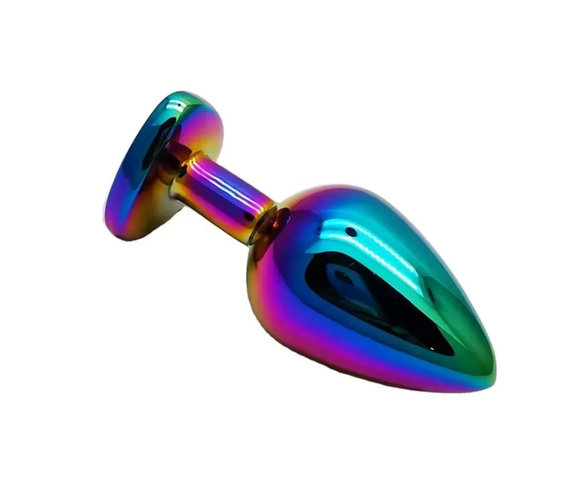 Анальна пробка із кристалом EGZO - Multicolor Heart Plug Red size S Sex Aura | Зображення 2