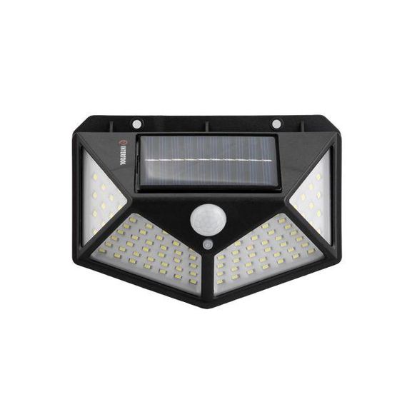 Світильник акумуляторний настінний 100 SMD, вуличний, сонячна панель, датчик руху INTERTOOL LB-0113 | Зображення 1