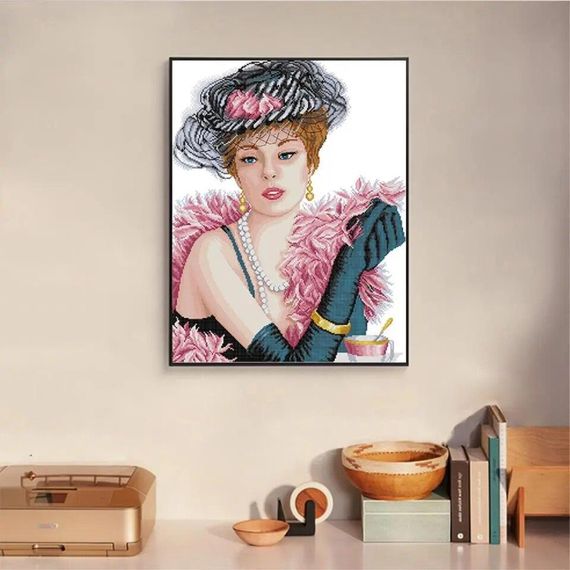 Набір для вишивання за нанесеною на канву схемою "Elegant Lady". AIDA 14CT printed 44*55 см | Зображення 9