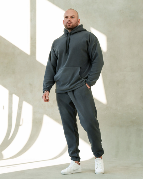 Костюм Плюш капюшон графит L | Зображення 2