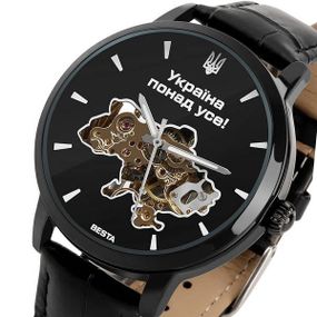 Годинник чоловічий Besta Skeleton UA ​​Black