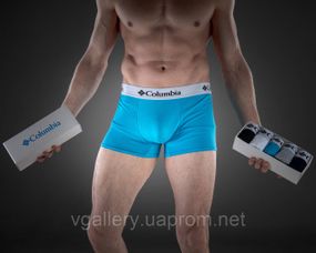 Трусы мужские Columbia, Хлопковые трусы Коламбія Премиум качества, трусы боксеры Columbia Голубой, 3XL