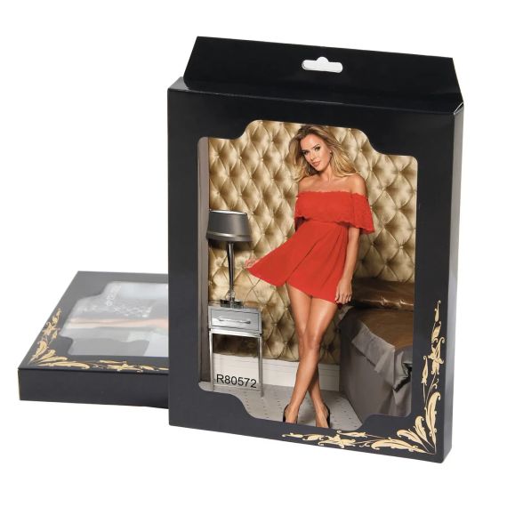 Мереживна сексуальна сукня-комбінація Star Night з відкритими плечима, червона sexstyle | Зображення 8