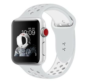 Спортивний ремінець з перфорацією Primo для Apple Watch 38mm / 40mm / 41mm розмір S - Grey&White