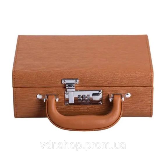 Скринька для прикрас з еко шкіри 2 яруси з кодовим замком органайзер для ювелірних виробів HP-5-24R | Зображення 5