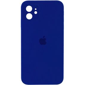 Чехол Silicone Case Square Full Camera Protective (AA) для Apple iPhone 11 (6.1") Синій/ Deep navy
