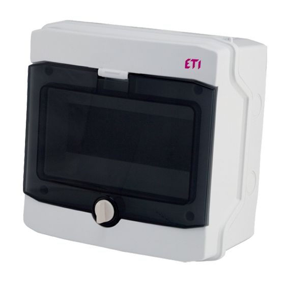 Щит пластиковый ETI ECH 8PT (наружный 1х8мод, дверь прозр, IP65) (1101061)