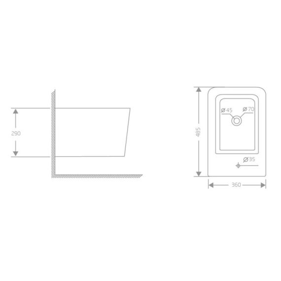 Біде підвісне Qtap Crow 485х340х290 мм White QT05555371W | Зображення 1