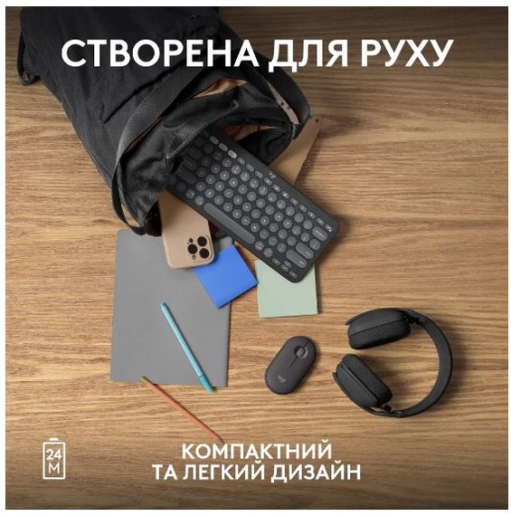 Миша Logitech Pebble Mouse 2 M350s Tonal Graphite (910-007015) | Зображення 6