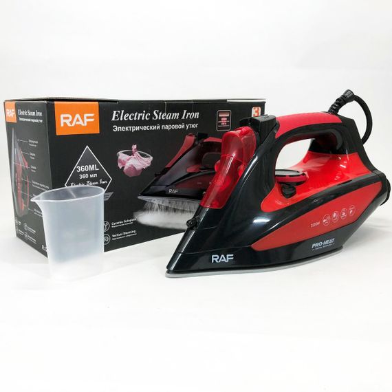 Праска з керамічною підошвою RAF R.1233 потужність 2200Вт 320 мл. Колір: червоний | Зображення 5