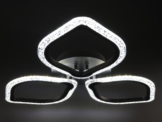 Люстра світлодіодна стельова LED світильник для квартири на стелю лед з пультом 25745 Чорний 8х57х57 см. | Зображення 1