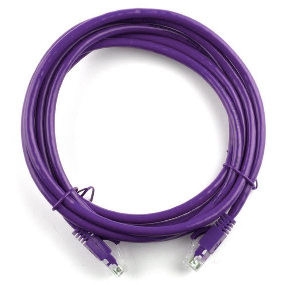 Патч-корд литий RITAR, UTP, RJ45, Cat.5e, 1m, фіолетовий, Cu (мідь)