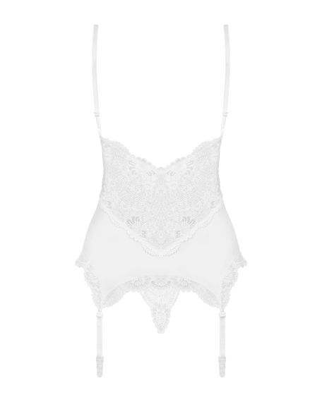 Корсет с трусиками Obsessive 810-COR-2 corset Белый S/M | Зображення 3