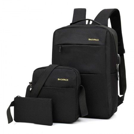 Рюкзак городской Backpack Комплект 3 в 1 вместительный рюкзак для ноутбука с сумкой и кошельком | Зображення 1