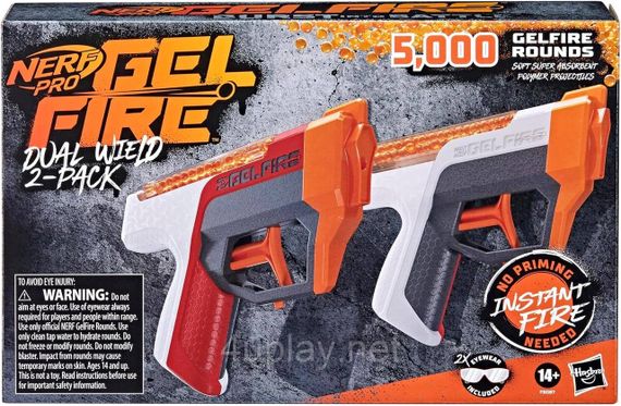 Набір бластерів NERF Pro Gelfire Dual Wield Pack Пістолети Нерф Про Гельфайр Дуал кульки орбізи Оригінал Hasbro | Зображення 2