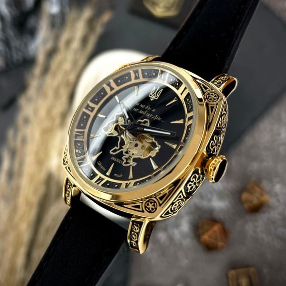 Жіночий годинник Awarder 021-3D Де би не була Gold-Black-Black Leather | Зображення 2