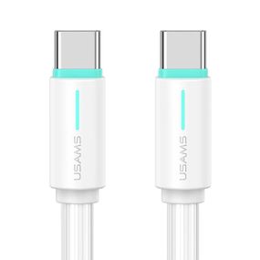 Дата кабель Usams US-SJ734 Bicolor Charging YR Ser. Type-C to Type-C 60W (1m) White