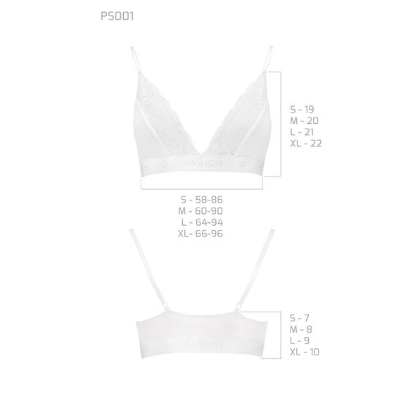 Еластичний топ з мереживом Passion PS001 TOP XL, white | Зображення 4