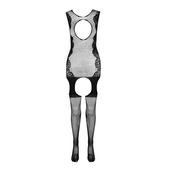 Ажурный бодистокинг с чулками Passion BS082 black | Зображення 4