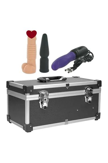 Портативная секс-машина Diva Tool Box в чемодане, с пультом и тремя насадками Vac-U-Lock, черная Sex Aura
